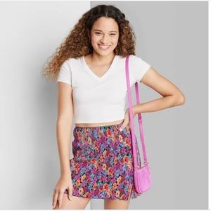Target Wild Fable floral mini A-line skirt